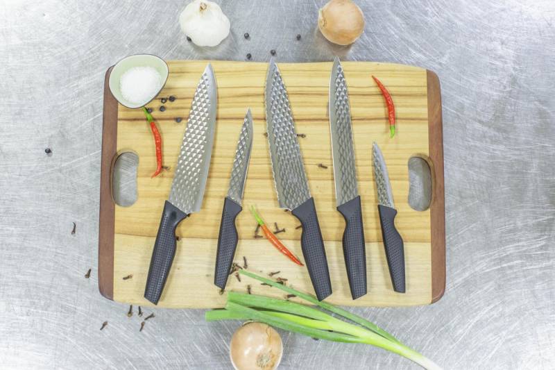 MediaShop Messer-Set Messer-Set Air Blade (5-tlg), Edelstahl, antihaftbeschichtete Klingen, ergonomische Griffe von MediaShop