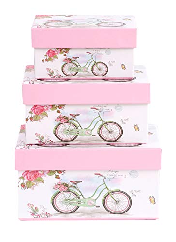 Aufbewahrungsboxen Schachteln Geschenkbox im 3er Set mit Deckel (Fahrrad) von Mediablue