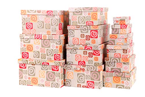 Mediablue Aufbewahrungsboxen Schachteln Geschenkbox im 13er Set mit Deckel Verschiedene Designs (GRAFISCHE Motive 1) von Mediablue