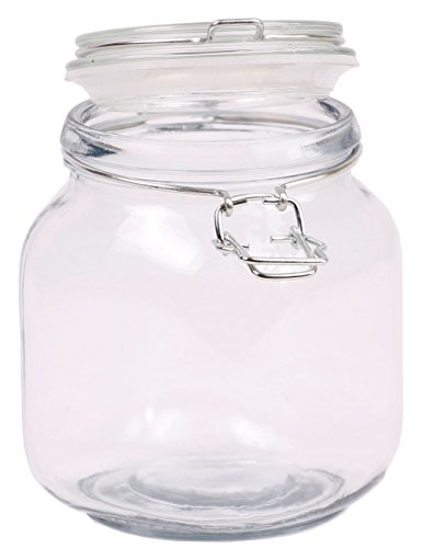 Mediablue Einmachglas Vorratsgläser Einmachgläser Vorratsglas Bügel Bügelverschluss eckig (1 Stück, 1000ml) von Mediablue