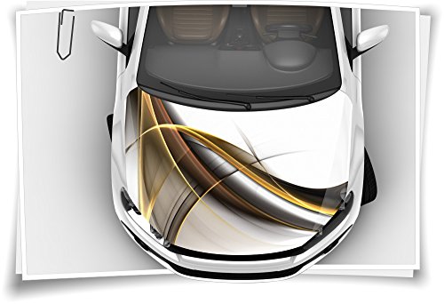 Gold Modern Linien Abstrakt Motorhaube Auto-Aufkleber Steinschlag-Schutz-Folie Airbrush Tuning Car-Wrapping Luftkanalfolie Digitaldruck Folierung von Medianlux