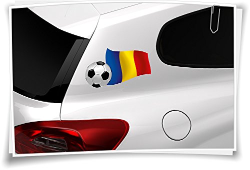 Medianlux 2X Rumänien Flagge Autoaufkleber Fahne Fußball Aufkleber Sport EM WM Auto Tür von Medianlux