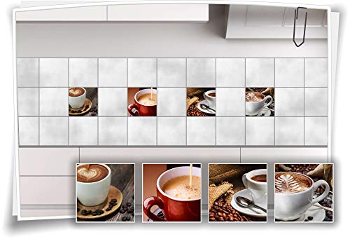 Medianlux Fliesen-Aufkleber Fliesen-Bild Kaffee Cappuccino Latte-Macchiato Espresso Kaffeebohnen Küche Deko Folie Cofe, 10x10cm Medianlux Fliesen-Aufkleber Fliesen-Bild Kaffee Cappuccino Latte-Macchiato Espresso Kaffeebohnen Küche Deko Folie Cofe, 10x10cm von Medianlux
