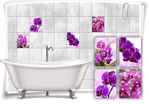 Medianlux Fliesenaufkleber Fliesenbild Blumen Orchidee SPA Wellness Dekoration Badezimmer Fliesen Bad Deko, 10x15cm fp5p18h-57681 von Medianlux