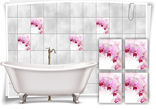 Medianlux Fliesenaufkleber Fliesenbild Orchidee Pink Rosa Wellness SPA Aufkleber Sticker Deko Bad WC, 20x25cm fp5p162h-74230 von Medianlux