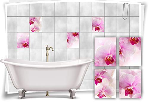 Medianlux Fliesenaufkleber Sticker Fliesenbild Orchidee Pink Rosa Wellness SPA Aufkleber Deko Bad WC, 15x20cm fp5p163h-76507 von Medianlux