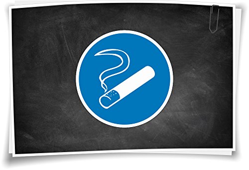 Medianlux Gebotszeichen Rauchen gestattet Aufkleber Piktogramm selbstklebend, 3cm - 6 Stück von Medianlux