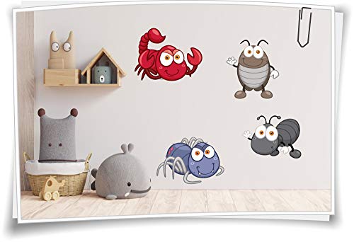 Medianlux Kinder-Zimmer Aufkleber Sticker Skorpion Käfer Ameise Spinne Insekten Kind Baby Wand Deko Folie Wandbild Wandaufkleber Wandtattoo von Medianlux