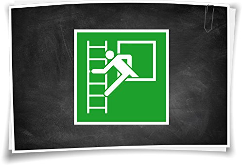 Medianlux Rettunszeichen E014 Notausstieg mit Fluchtleiter Piktogramm Rettungshinweis, 5cm - 3 Stück Medianlux Rettunszeichen E014 Notausstieg mit Fluchtleiter Piktogramm Rettungshinweis, 5cm - 3 Stück von Medianlux