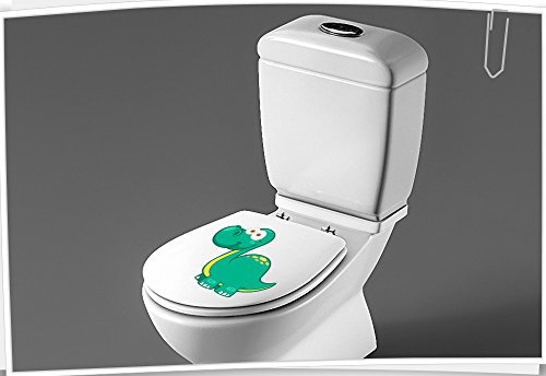 Medianlux Sitzplatz WC Deckel Aufkleber Sticker Wandtattoo Bad Toilette Dino Dinosaurier von Medianlux