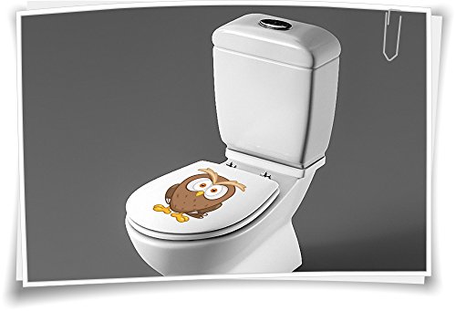 Medianlux Sitzplatz WC Deckel Sticker Aufkleber Bad Toilette Eule von Medianlux