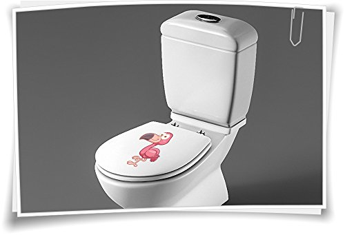 Medianlux Sitzplatz WC Deckel Sticker Aufkleber Bad Toilette Flamingo von Medianlux