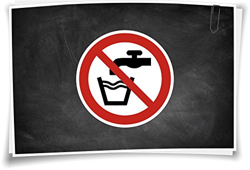 Medianlux Verbotszeichen P005 kein Trinkwasser Verbotsschild Verbot Warnung Piktogramm, 3cm - 6 Stück von Medianlux