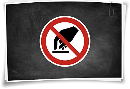 Medianlux Verbotszeichen P010 Berühren verboten Nicht berühren Verbot Aufkleber Piktogramm, 2cm - 12 Stück von Medianlux