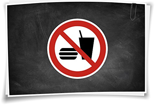 Medianlux Verbotszeichen P022 Essen und Trinken verboten Verbot Aufkleber Piktogramm, 2cm - 12 Stück von Medianlux