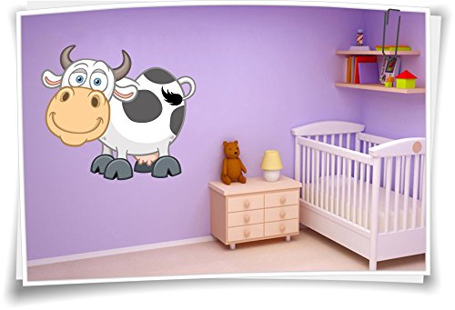 Medianlux Wandtatto Sticker Wandaufkleber Kinderzimmer Aufkleber Kindername Baby Kuh, Größe 5 von Medianlux