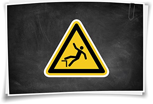 Medianlux Warnhinweis W008 Warnung vor Absturzgefahr Aufkleber Piktogramm Hinweis Absturz, 5cm - 3 Stück von Medianlux