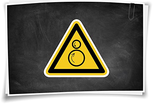 Medianlux Warnhinweis W025 Warnung vor gegenläufigen Rollen Aufkleber Piktogramm Hinweis, 5cm - 3 Stück von Medianlux