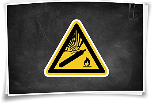 Medianlux Warnhinweis W029 Warnung vor Gasflaschen Aufkleber Warnzeichen Piktogramm, 5cm - 3 Stück Medianlux Warnhinweis W029 Warnung vor Gasflaschen Aufkleber Warnzeichen Piktogramm, 5cm - 3 Stück von Medianlux