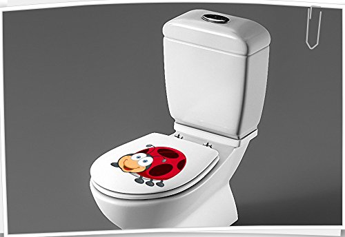 Sitzplatz WC Deckel Aufkleber Sticker Wandtattoo Bad Toilette Baby Marienkäfer von Medianlux