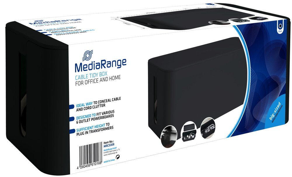 Mediarange Kabelbox Mediarange Cable tidy box Kabelbox L big sized schwarz von Mediarange