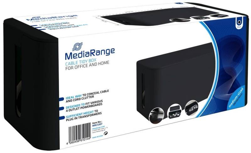 Mediarange Kabelbox Cable tidy box Kabelbox M medium sized schwarz von Mediarange