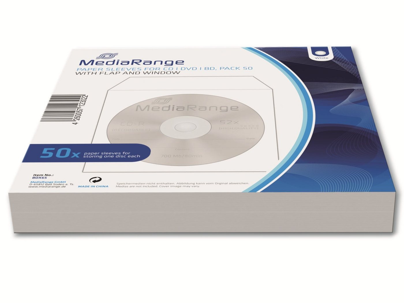 Mediarange Reinigungsbürste MEDIARANGE CD-Papiertaschen, 50er Pack von Mediarange