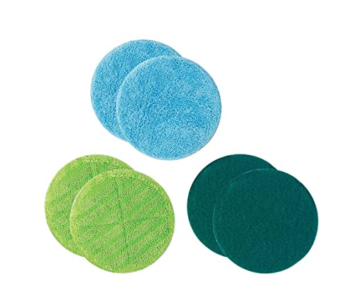 Hurricane Floating Mop Ersatz-Pads – Mikrofaser-Pads für den Akku Wischer Floating Mop - 2X Mikrofaser-Pad, 2X Scheuer-Pad, 2X Polier-Pad von Mediashop