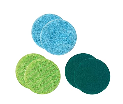 Hurricane Floating Mop Ersatz-Pads – Mikrofaser-Pads für den Akku Wischer Floating Mop – saugfähige Wischmopp-Pads – 2X Mikrofaser-Pad, 2X Scheuer-Pad, 2X Polier-Pad von Mediashop