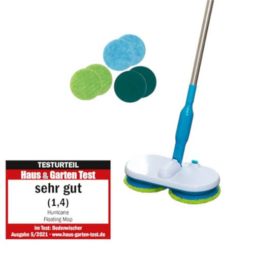 Hurricane Floating Mop – Das Original aus dem TV - elektrischer Bodenwischer - Bodenreiniger & Polierer - Elektrischer Wischmopp - Akku Wischer zum mühelosen Wischen, Schrubben und Polieren von Mediashop