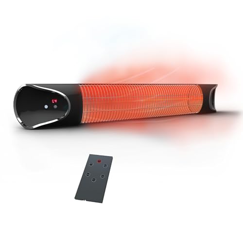 LIVINGTON Instant Heater – infrarotheizung für schnelle Wärme ohne Energieverlust – Infrarot Heizstrahler mit Timer & Fernbedienung - Heizstrahler Terrasse von Mediashop