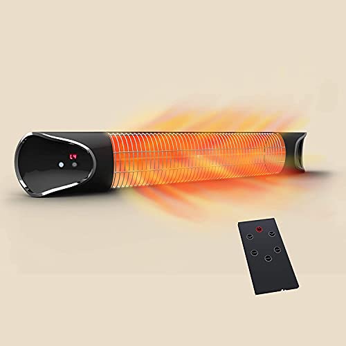 Mediashop LIVINGTON Instant Heater – Infrarotheizung für schnelle Wärme ohne Energieverlust – Heizstrahler mit Timer & Fernbedienung – auch als Terrassenheizstrahler im Außenbereich, Schwarz von Mediashop