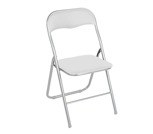 Set aus sechs Klappstühlen, weiße Farbe, Maße 43 x 47 x 78 cm von Mediawave Store