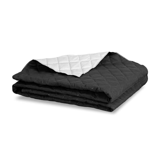 Medicline Bettdecke Doppelseitige Steppdecke für das Bett 100% Mikrofaser-Polyester Antiallergisch Schlafdecke (200 x 220 cm, Weiß/Schwarz) von Medicline