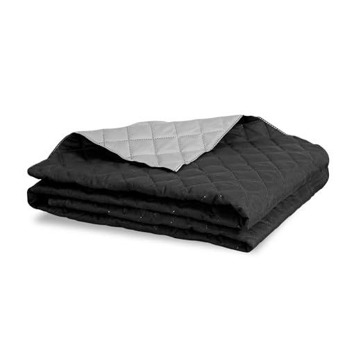 Medicline Bettdecke Doppelseitige Steppdecke für das Bett 100% Mikrofaser-Polyester Antiallergisch Schlafdecke (220 x 240 cm, Grau/schwarz) von Medicline