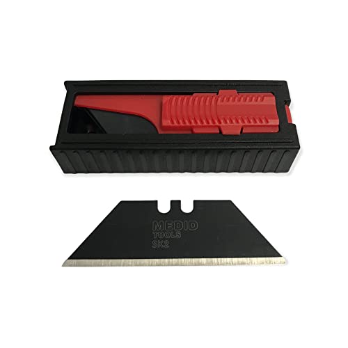 Medid 897 PROFI Trapezklingen für Teppichmesser - Ultra scharfe SK2 Carbon Klingen - 60 mm - Langlebig und vielseitig einsetzbar von Medid