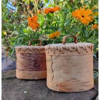 Ovaler Handgefertigter Behälter Aus Birkenrinde. Pd3 von Medievalcrafteu