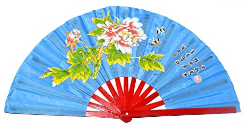 Chinesischer Fächer für Kampf- und Tanzsport, Bambus, faltbar, blau von Medifier