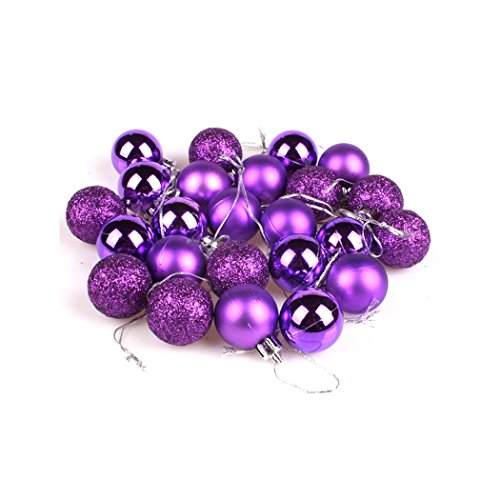 24 Stück Christmas Tree Kugeln Bälle für Festival Party Garden Wedding Dekorationen (Purple) von Medigy