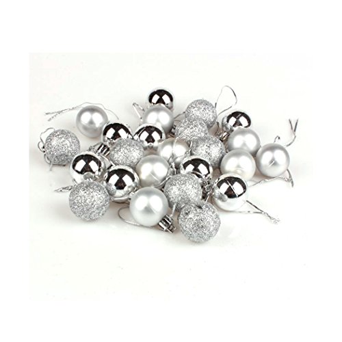 24 Stück Christmas Tree Kugeln Bälle für Festival Party Garden Wedding Dekorationen (Silver) von Medigy
