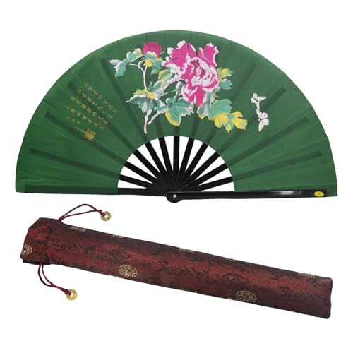 Kung Fu Tai Chi Fächer – 33 cm Bambus faltbarer chinesischer Handfächer für Kampfsport, Tai Chi, Tanz & Performance, Pfingstrosen-Blumen-Design, 2 Stück Kung Fu Tai Chi Fächer – 33 cm Bambus faltbarer chinesischer Handfächer für Kampfsport, Tai Chi, Tanz & Performance, Pfingstrosen-Blumen-Design, 2 Stück von Medigy