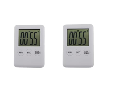 Medigy Kitchen Timer, Magnetic Digital Visual Timer Stopwatch Countdown Timer, Large LCD Screen Display Big Digits, Loud Alarm for Kitchen Cooking, Baking,Shower, Bathroom，Sports Games 2 Pack von Medigy