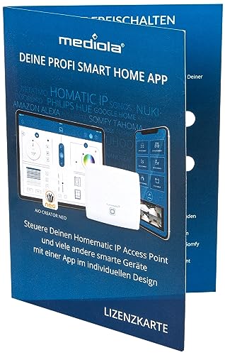 mediola® Cloud-Services 3 Monate, gestalte Deine App für Deinen Homematic IP Acces Point mit dem App Designer des AIO CREATOR NEO, 170064 von Mediola