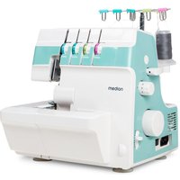 Medion Overlock-Nähmaschine "SO90 (MD 19169), 90 Watt Motorleistung, Freiarmnähen, Nählicht" 1.200 Stichen/min, Teleskopfadenführung, bis zu 4 Fäden gleichzeitig von Medion