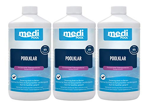 Medipool 3 x 909601MP PoolKlar - 3 x 1 Liter - Macht den Pool superklar - mit Powerhaus24 Pflegefibel! von Medipool