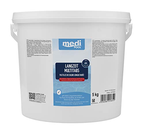 Chlor Multifunktionstabletten, Langzeit MultiTabs 200g, 5 KG mediPOOL von Medipool