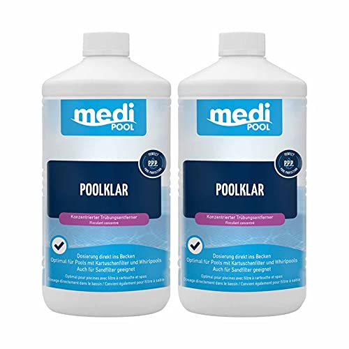 Medipool PoolKlar 1 Liter, Trübungsbeseitiger, Klareffekt, Wasserpflege, Poolreiniger, Mengen:2 von Medipool