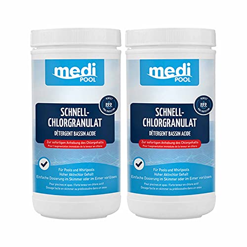 Medipool Schnell-Chlor Granulat 1 kg - Chlorgranulat Aktivchlor Poolreinigung Poolpflege, Mengen:2 von Medipool