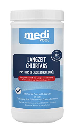 Medipool Schwimmbadpflege Langzeit-ChlorTabs, 1 kg, Weiß von Medipool