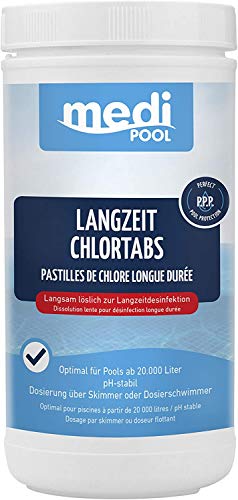 Medipool Schwimmbadpflege Langzeit-ChlorTabs, 1 kg, Weiß von Medipool